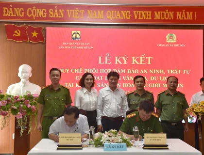 MỸ SƠN SIGNS COORDINATION REGULATIONS TO ENSURE SECURITY AND PUBLIC ORDER FOR CULTURAL AND TOURISM ACTIVITIES